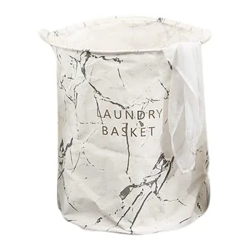 

Collapsible Clothes Store Marble Pattern Dirty Clothes Children Toy Storage Laundry Storage Basket Black And White