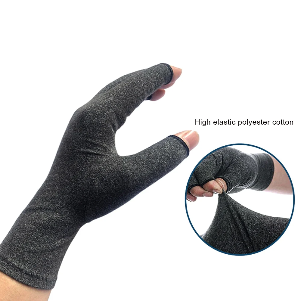 Tcare 2Pcs/Pair Unisex Compression Open Fingers Arthritis Gloves Premium Arthritic Joint Pain Relief Hand Gloves Therapy Cycling