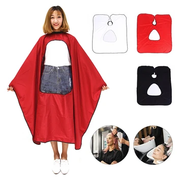 

1Pc Black Professional Hairdressing Barber Cape Apron Hairdressing Hair Cutting Gown Cape Waterproof Apron Haircut Perm Shawl #