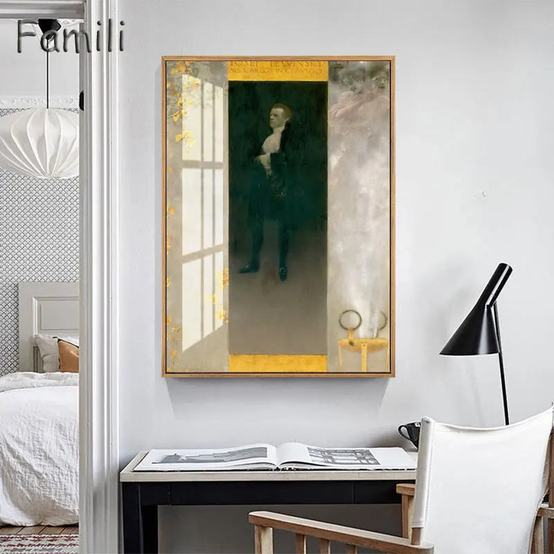 Gustav Klimt Hygeia Живопись Художественная печать на холсте настенные картины для гостиной домашний декор или отель бескаркасные - Цвет: Лиловый