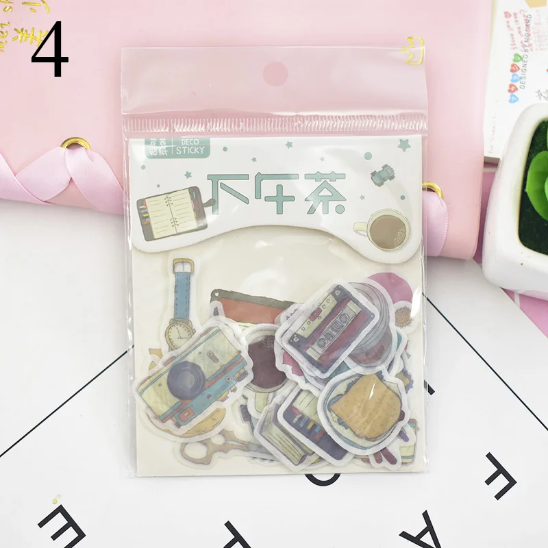 4 40 шт. милые наклейки с кошкой для пишущих принадлежностей s Kawaii Наклейки "растения" Пуля бумага для журнала наклейки для детей украшения Скрапбукинг дневник - Цвет: 4