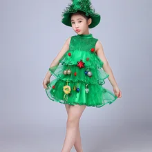 Детское зеленое платье с шляпой для девочек, для костюмированной игры на Хеллоуин на Рождество, костюм, платья, топы, вечерние костюмы, костюмы для косплея Пурима эльфа