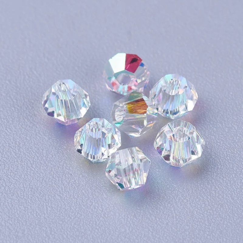 200pcs Faceted Glass Rhinestone Bicone Shape Beads 3mm 4mm 5mm 6mm for bracelet necklace Earring DIY jewelry making F70 | Украшения и