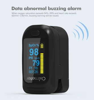 

RR Fingertip oximeter Low oxygen alarm Spo2 PR RR PI oximeteo de dedo respiratory frequency monitoring