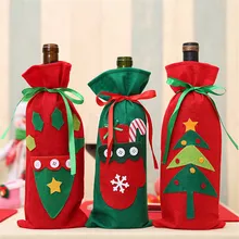 Рождественская крышка для бутылки с красным вином, сумки для украшения домашнего стола, сумки для хранения, чехол для бутылки Санта-Клауса, праздничный подарок на Рождество, navidad