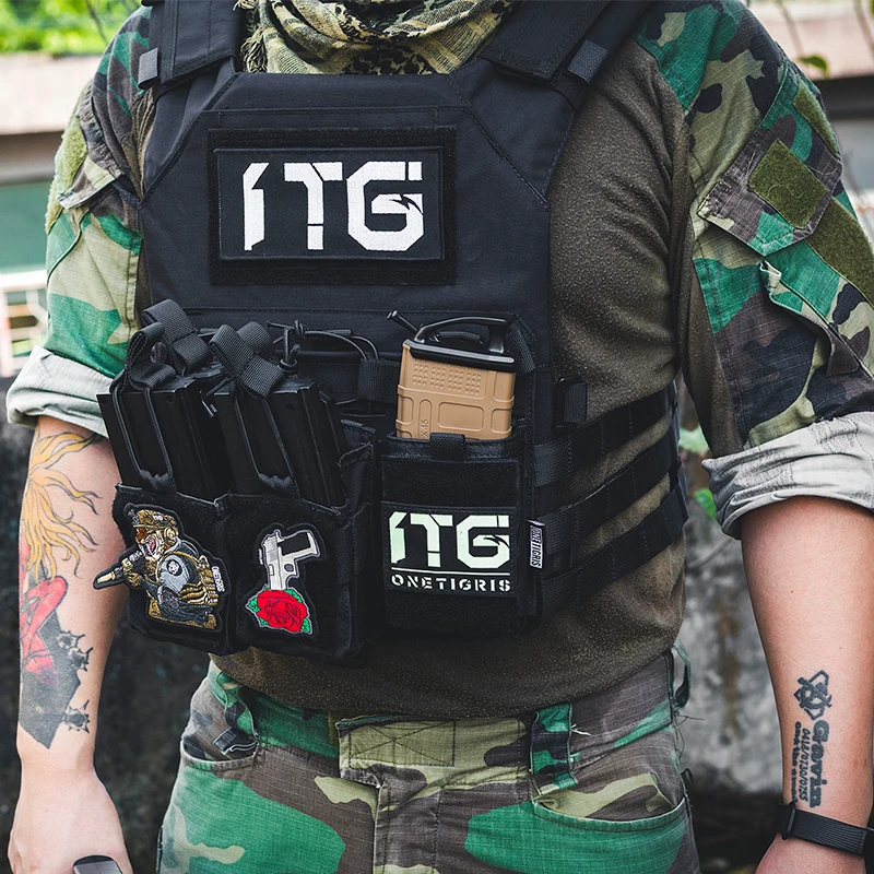 OneTigris тактический MOLLE с открытым верхом подсумок для одной винтовки патроны вставка кобура быстро AK AR M4 FAMAS Mag Pouch