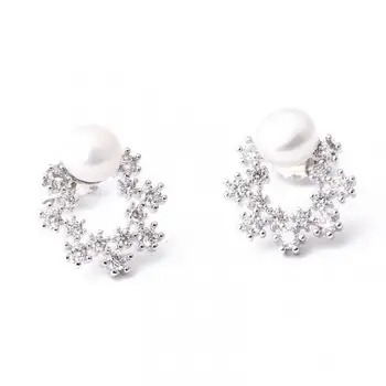 

Earrings girl temperament fashion personality contracted needle all girls heart ins natural freshwater pearl earrings Earings