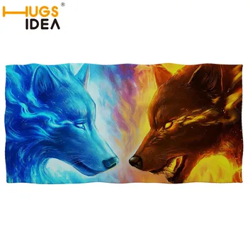 

HUGSIDEA Wolf Print Quick Drying Bath Towel Light Weight Microfiber Beach Towel for Women Gym Travel Yoga Mat Outdoor Blanket