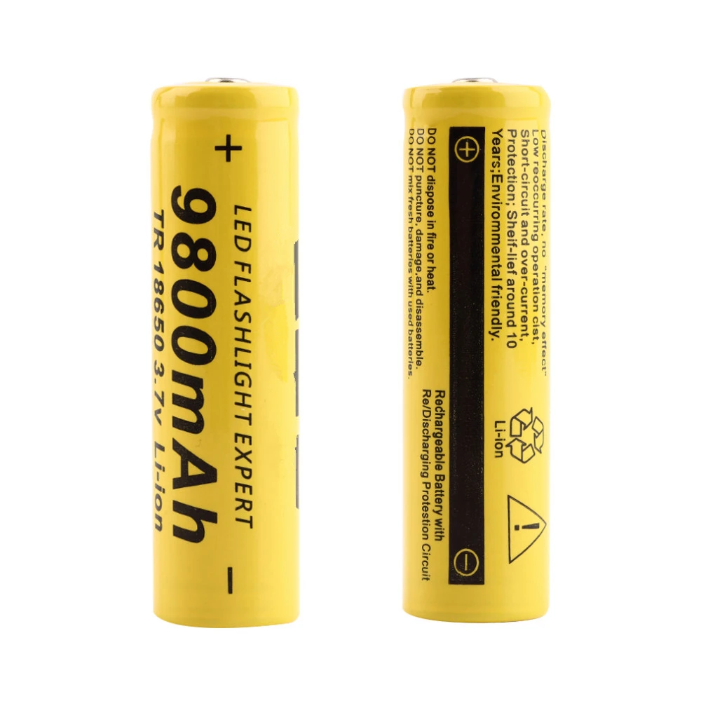 10 шт./лот литий-ионная 3,7 в 18650 батарея 9800 мАч литиевые батареи аккумуляторная батарея для факела фонарик аккумулятор