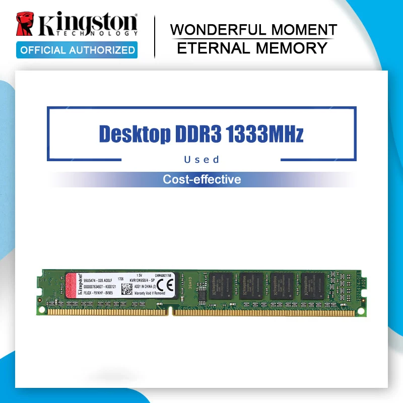 Память Kingston RAM DDR 3 1333MH DDR3 4GB PC3 10600 Z 1 5 V для настольного компьютера KVR13N9S8/4