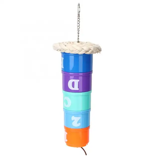 Pet Bird Toys Plastic Diy Pet Bird Parrot Multi Layer Feeder Box