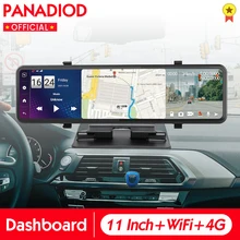 Dash Cam – caméra de tableau de bord 4G avec Triple écran, dashcam DVR pour voiture, avec 2 go + 32 go, Navigation GPS, enregistreur arrière, WiFi, Android 8.1, 11 pouces