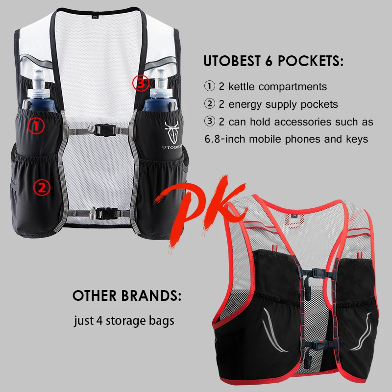 UTOBEST Trail рюкзак для бега мужчин женщин легкий жилет гидратационный 2 5 л|Беговые