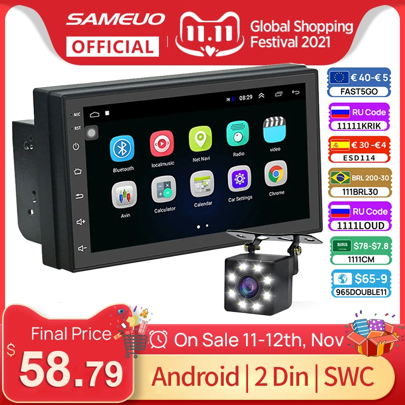 Sameuo Multimedia player carplay car radio 2 din android autoradio GPS auto Stereo navigator Audio for bmw f30 Nissan ford | Автомобили и