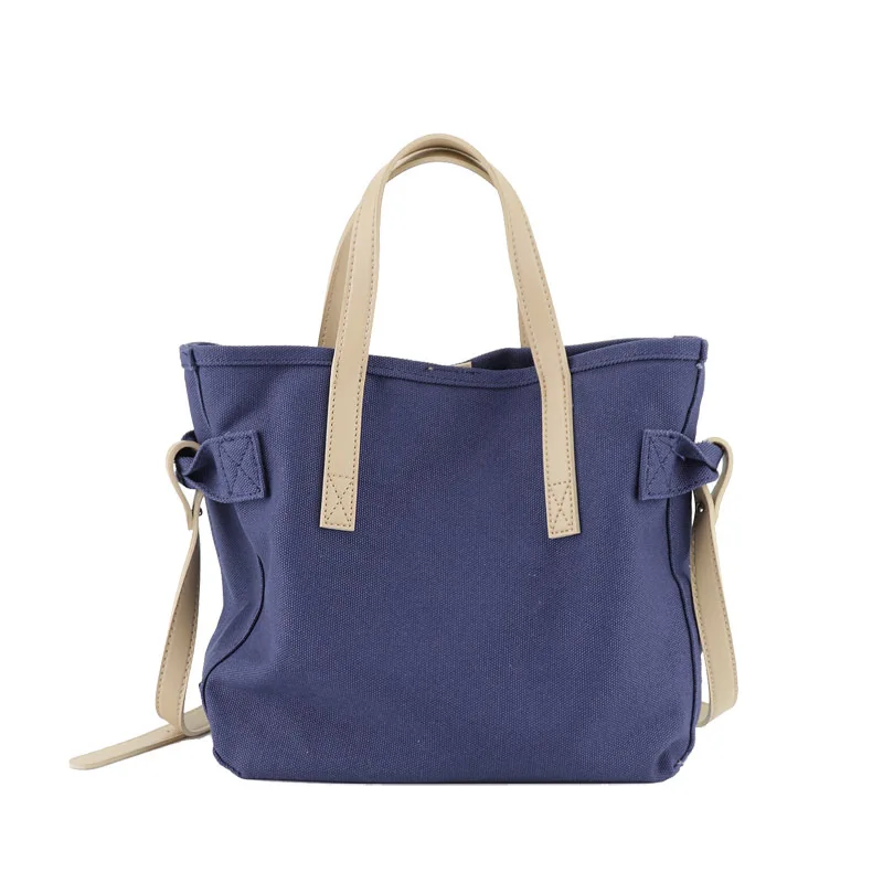 

Ougger Small Women Shoulder Bag Handbags Summer Blue Canvas Normcore/Minimalist Leisure Style Composite Bag for Business