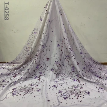 

Beaded Embroidered Tulle Wedding Dresses Fabric Flower 3D Lace Applique Wedding Lace Guipure Hand Bead Fabric