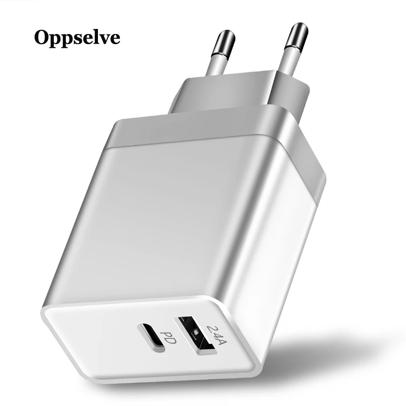 

Oppselve 30W Type C 2 Ports Fast USB Charger for iPhone 11 Pro X XS Max XR 8 PD Quick Charger 5V 2.4A Charger For Samsung Xiaomi