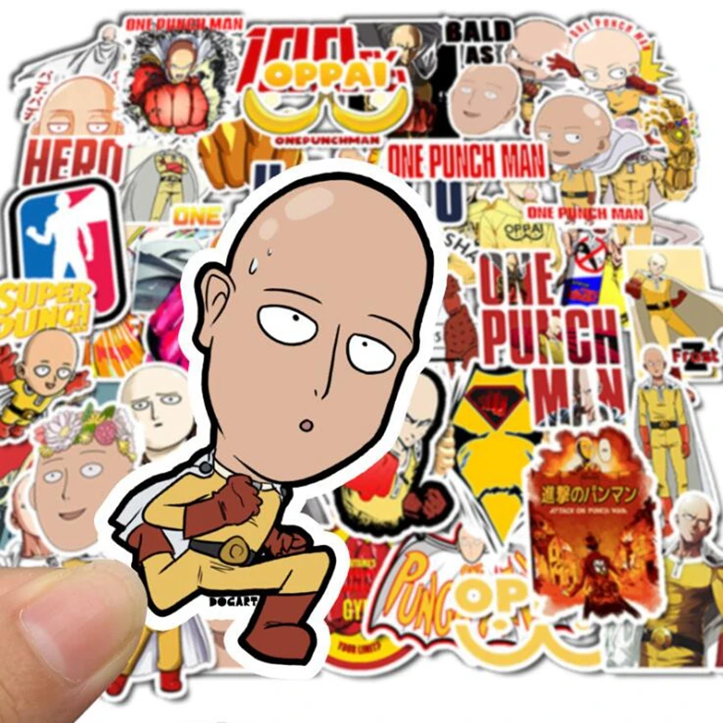 49PCS Waterproof Punch Cartoon Anime Superman Strong Sticky Reusable Sticker Travel Suitcase Skateboard Notebook Doodle Stickers