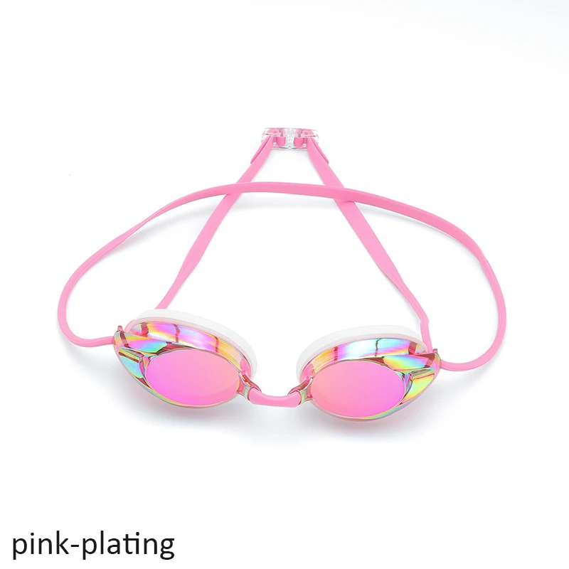 pink plating Лучшие плавательные очки, плавательные очки HD мужские и женские водонепроницаемые противотуманные очки для купальные принадлежности - Цвет: pink plating