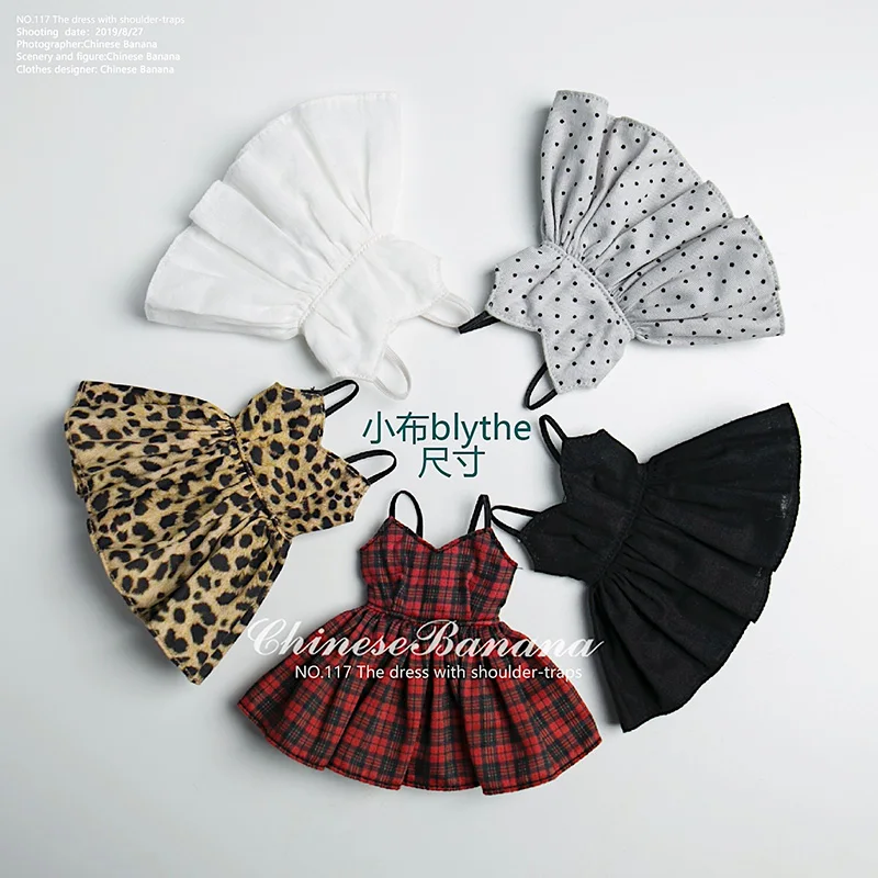 1PCS NEW Lovely Polka Dot/Leopard Slip Dress for Blyth, Holala Doll Clothes Shirts Outfits Accessories