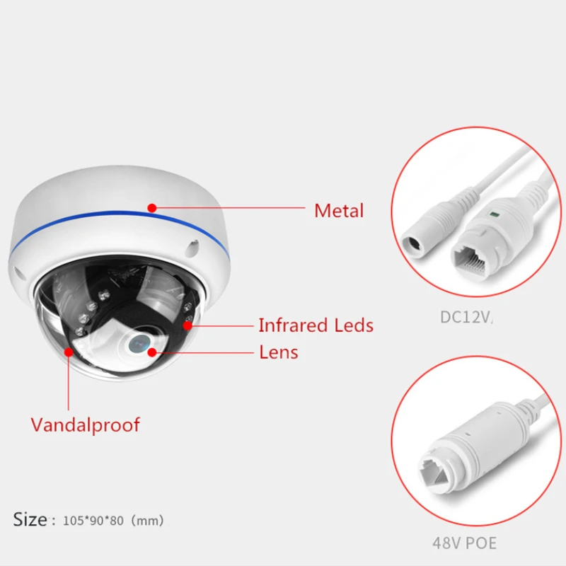 SUCAM Full HD 180 Degree Dome IP Fisheye Cameras Indoor Vandal Proof 15 Led Light Surveillance Security Network Camera for House 6 (2)