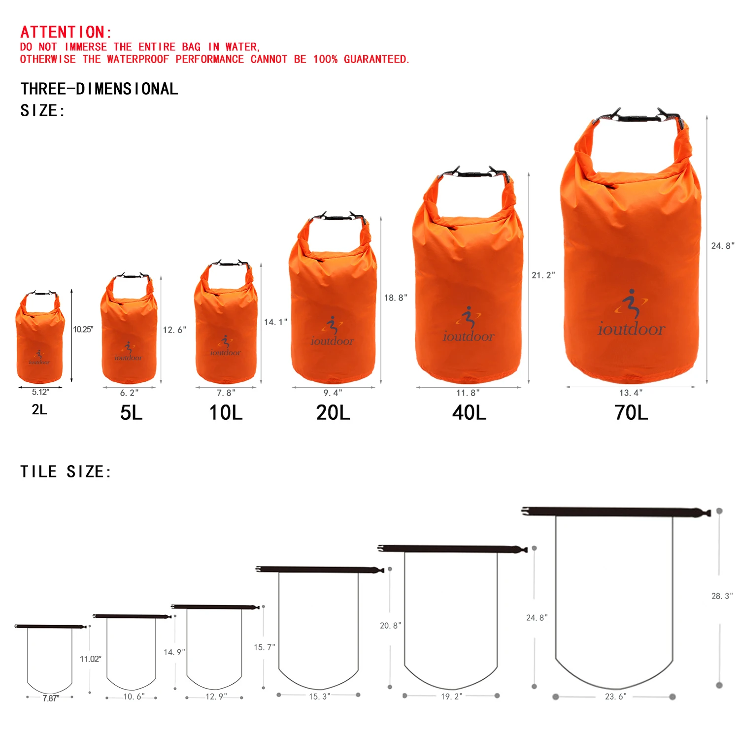 2L5L10L/20L40L70L Waterproof Dry Bag , Waterproof Exped Small Lighweight Dry Bag for Kayaking,Swimming,Fishing,Rafting,Floating 3
