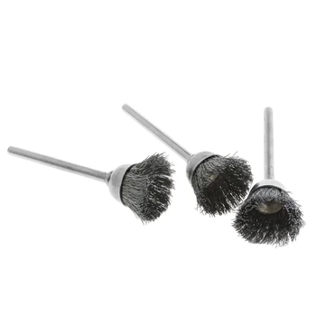 

3Pcs Steel Wire Wheel Brush Head Abrasive Deburring Drilling Tools Bowl-Shape