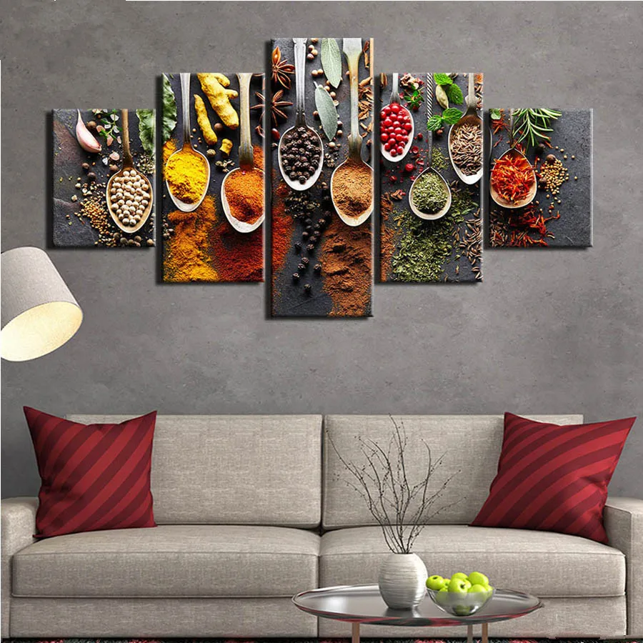 5 piece kitchen food diamond painting food Picture spices wall painting diamond embroidery mosaic cross stitch full stone decor_副本