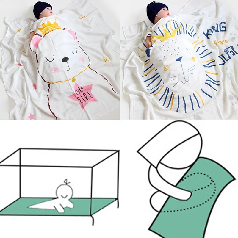 

New Cartoon Lovely Multi-function Baby Double Bamboo Fiber Bath Towel Baby Cartoon Printing Towel Child Holding Quilt Towel