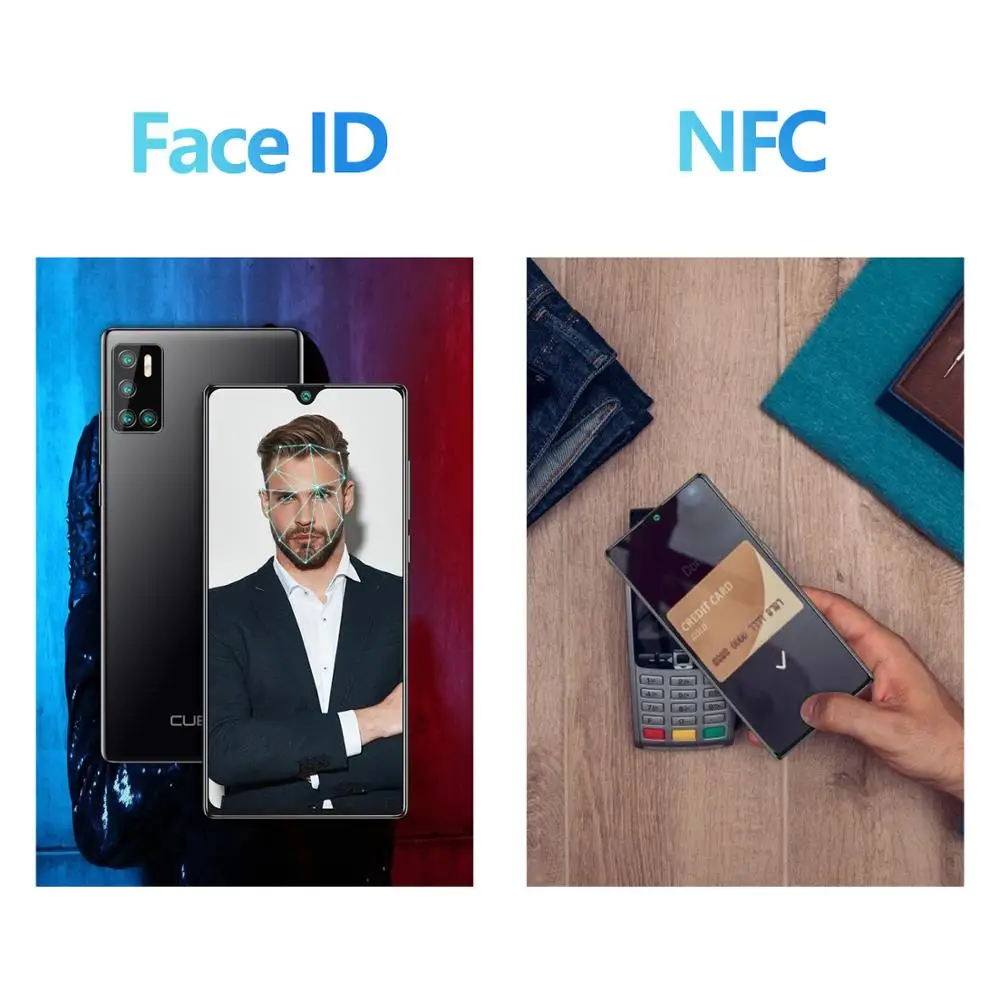 CUBOT P40 Smart Phones Rear Quad Camera 20MP Selfie 4200mAh NFC Telephone 4GB+128GB 6.2 Inch Android 10 Dual SIM Card 4G LTE