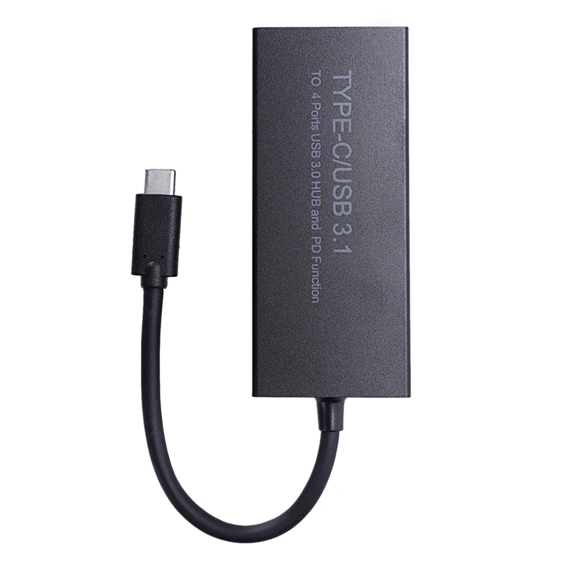 Usb type C/Usb 3,1 до 4 портов Usb3.0 концентратор с Pd разделитель функций кабель-переходник для зарядки для Macbook Air/Pro 13/15 - Цвет: Black