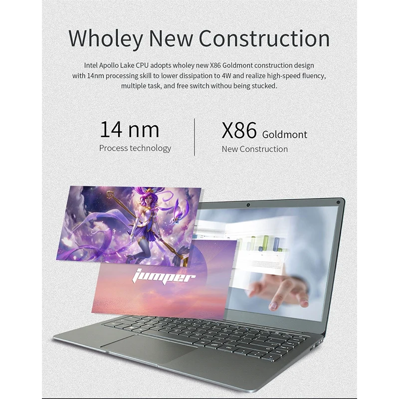 Ноутбук EZbook X3, 13,3 дюймов, ips экран, четырехъядерный ноутбук N3450, 8 ГБ/128 ГБ, металлический корпус, с разъемом M.2 SATA SSD