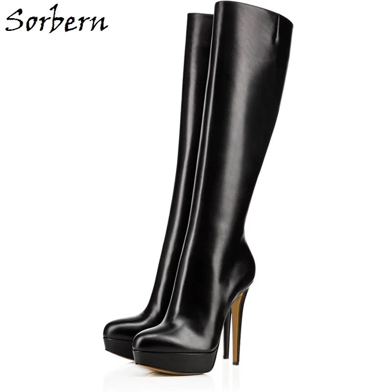 black boots knee length