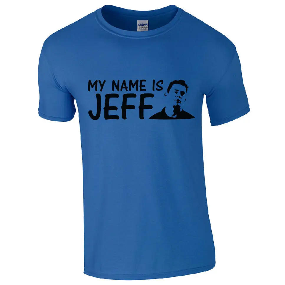 Новый меня зовут футболка Jeff Смешные лоза пародия для & мужские Шутка Подарок топ