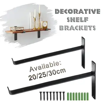 

Wall Mounted Iron Art Heavy Duty Practical L Shaped Angle Shelf Bracket Corner Brace Support for Home Living Room Kitchen 3 Size