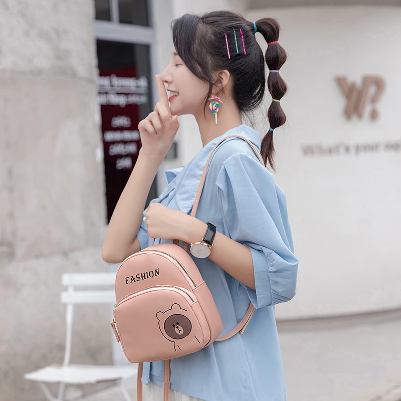 Women Shoulder Bag Fashion Lady Shoulders Small Backpack Letter Purse Mobile Phone Messenger Bag 