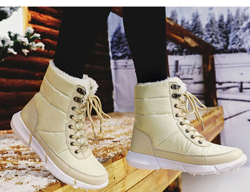 Женские ботинки; Водонепроницаемая зимняя обувь; женские теплые меховые зимние ботинки на платформе; ботильоны унисекс в стиле «казаки»; женская зимняя обувь; коллекция года; Botas Mujer