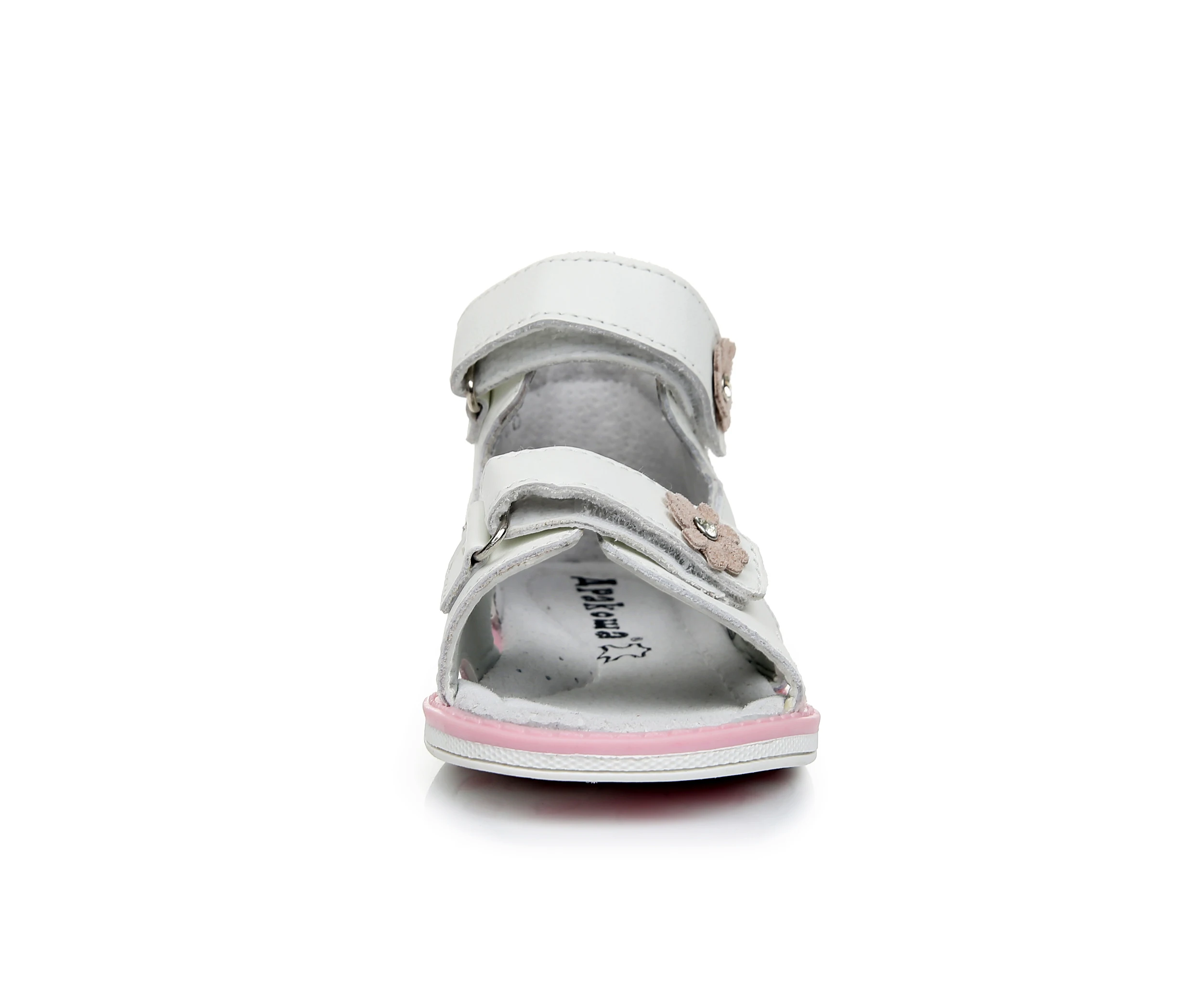 APAKOWA Girls Genuine Leather Sandals Toddler Shoes Daisy Flower Decorate Summer Sandals Open Toe Hoof Heels Kids Feetwear