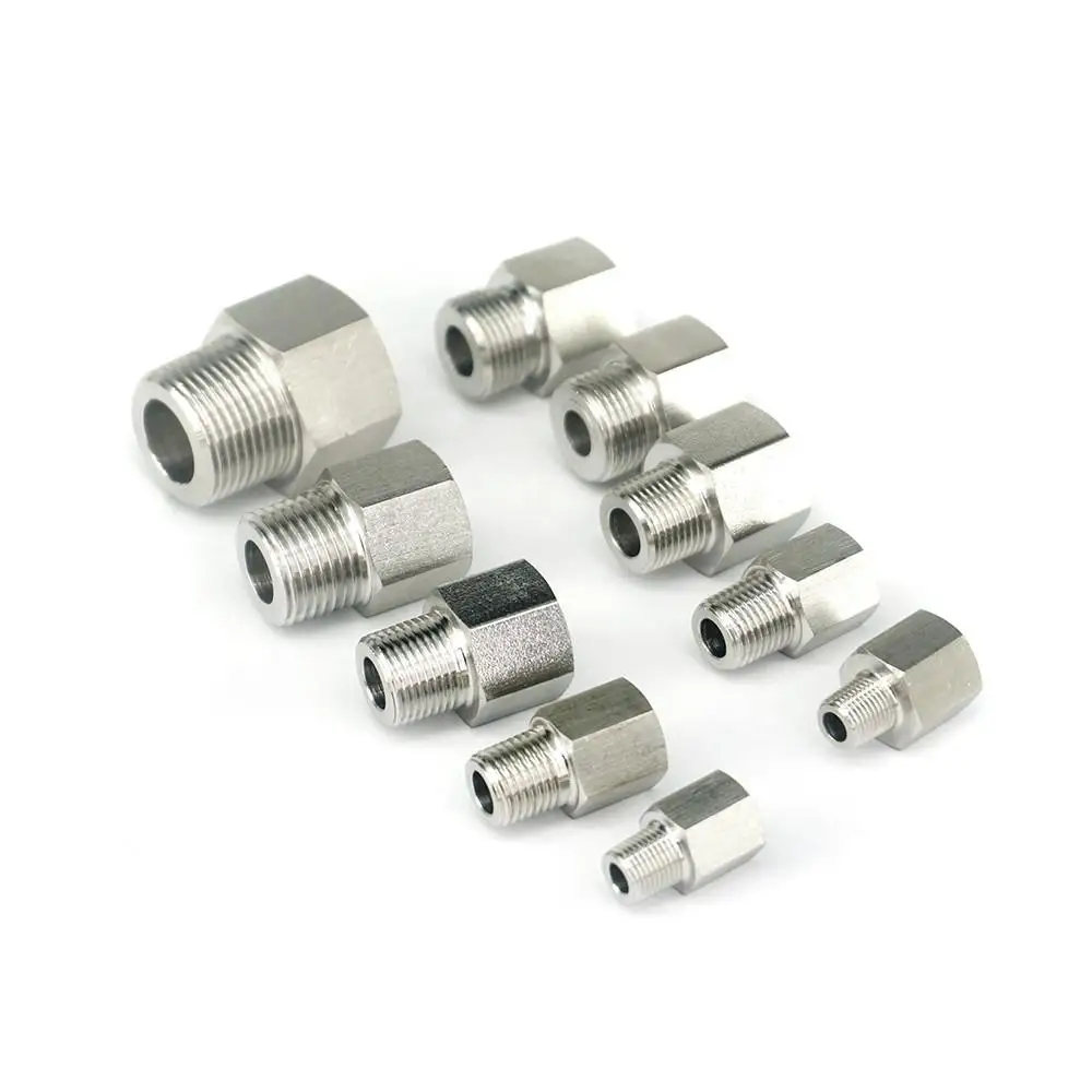 Pipe Fitting Water Pipe Fitting Hose Pipe Fitting Reduce BSPP BSPT Metric Female-Male 304 Stainless Steel Hex Pipe Fitting High Pressure