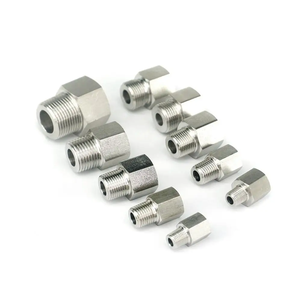 304 Stainless Steel Hex NPT 1/4" Male to 1/2" Female BSPP Thread Adapter Coupler 