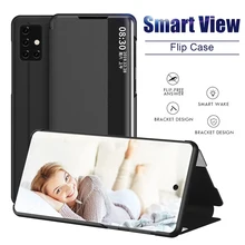 Smart Leather Stand View Phone Case For Samsung Galaxy A51 A71 A50 A70 M80S M51 M11 A90 A80 A40 A10 A41 A31 A21 A11 A72 A52 A20S