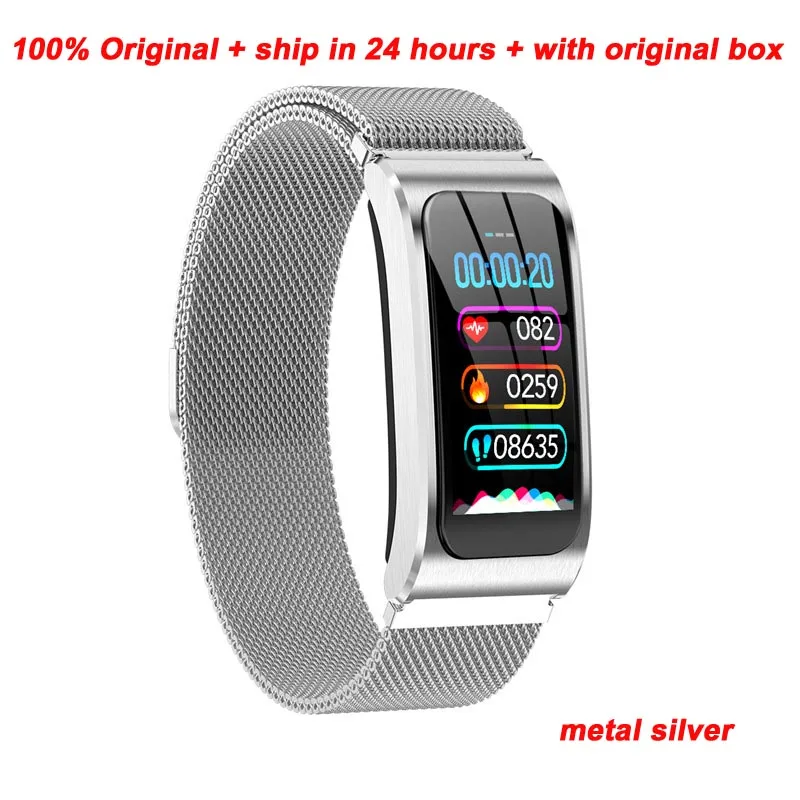 Steel strap sliver Greentiger AK12, умный браслет для мужчин и женщин, IP68, водонепроницаемый, для измерения артериального давления, для мужчин, стройный, для контроля за циклом, фитнес-трекер, умный Браслет - Цвет: Steel strap sliver