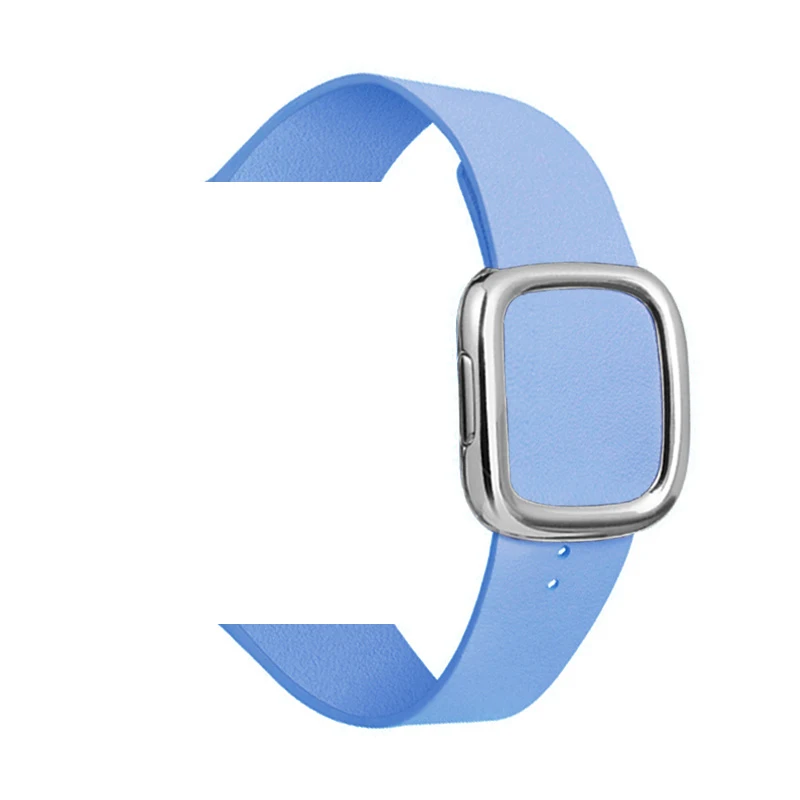 Sky blue 1 Кожаный спортивный браслет для apple watch 44 мм 40 мм 42 мм 38 мм современный ремешок с пряжкой для iwatch серии 5 4 3 2 1 Аксессуары - Цвет ремешка: Sky blue 1