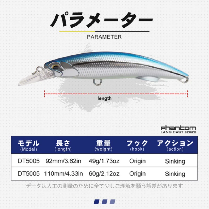 D1 3pcs ģ  Blazin  Ʈ ̳ ô Seabass pesca Ŭ DT5005  92mm/49g 110mm/60g Wobblers Ȥմϴ.