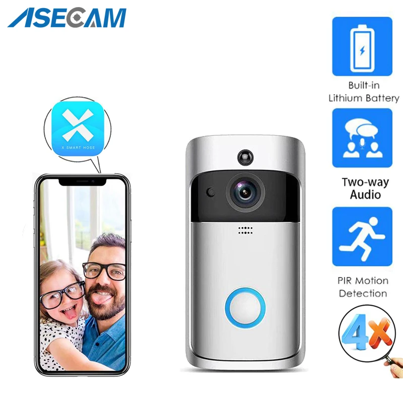 

Home Smart Intercom Video Door Phone Bell Wifi Doorbell Camera For Apartments IR Alarm Wireless Security Camera
