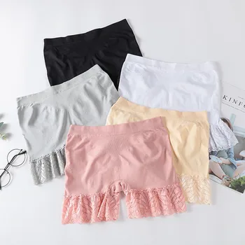 

Fashion Sexy Lace Panties Boxer Women High Elastic Safety Pants Female Mid Waist Panties x