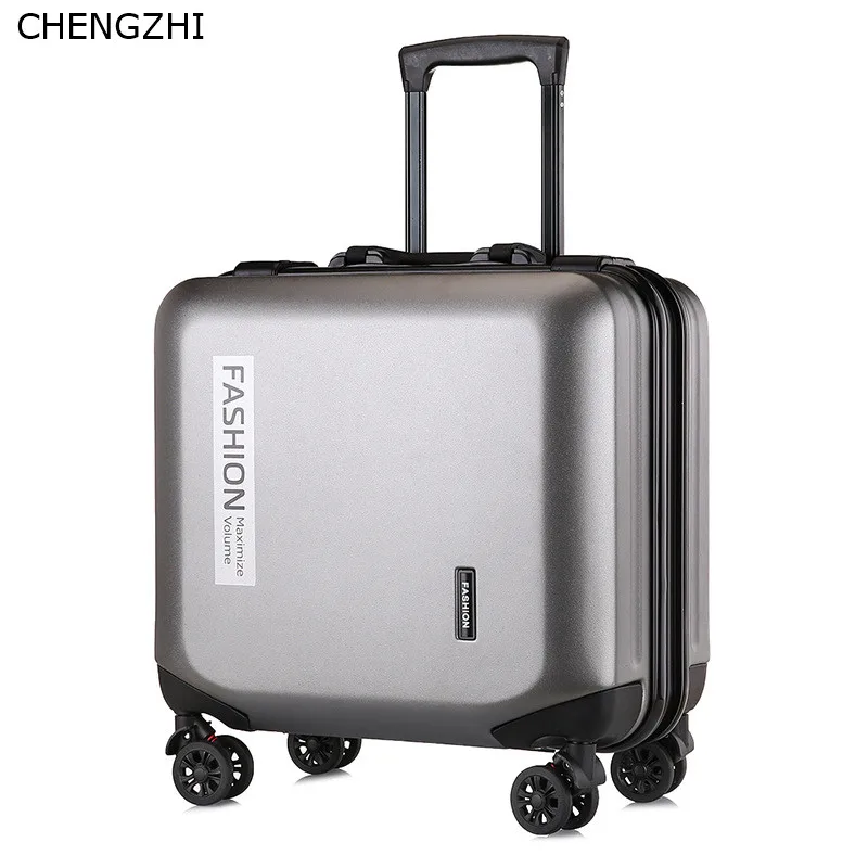 

CHENGZHI 18inch Cabin travel luggage PC carry-ons trolley suitcase fashion Women rolling luggage men hardside case