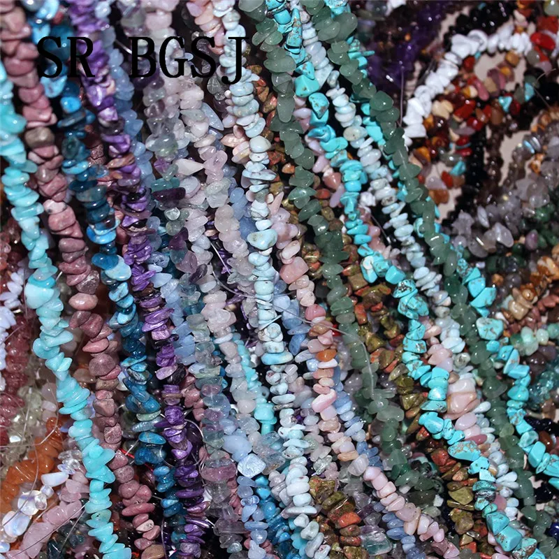 Free Shippning 5-8mm Assorted Gems Freeform Chips Beads Natural Stone for Jewelry Making Long Strand 34&quot | Украшения и