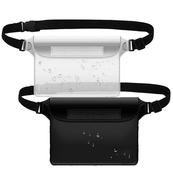 

2 Pcs Waterproof Mobile Phone Waist Bag PVC Water Sports Translucent Boating Swimming Touch Screen Buckle Adjustable Straps
