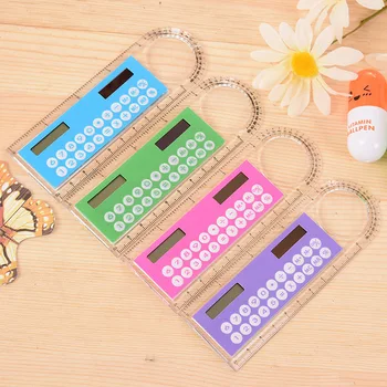 

Mini Portable Solar Energy Calculator Creative Multifunction Plastic Ruler Student Ruler Calculator Gift WB2781